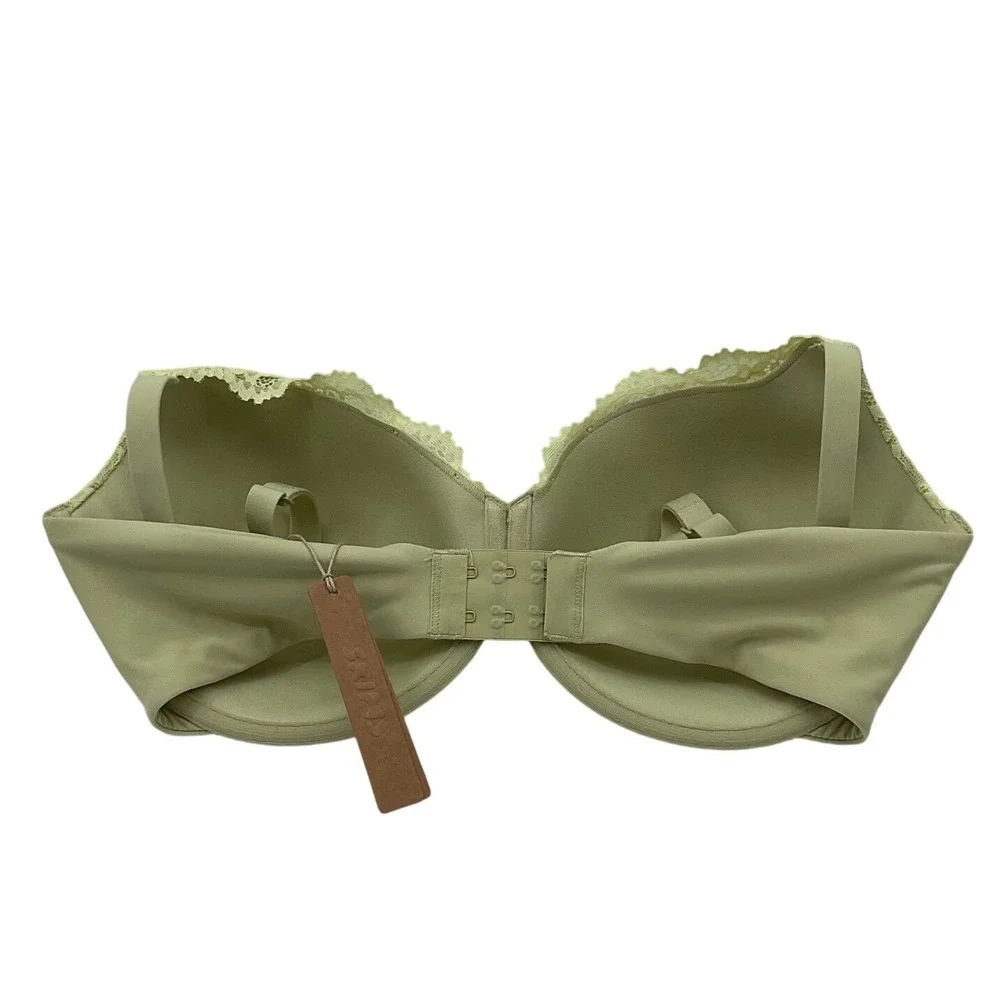 SKIMS Fits‎ Everybody Lace T-Shirt Bra Sage Multi Green 36DD BA-TSH-4668 NWT